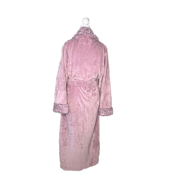 Wrap Around Luxury Robe Sz M Carole Hochman Soft And Warm Double Ties Pink - Picture 4 of 11